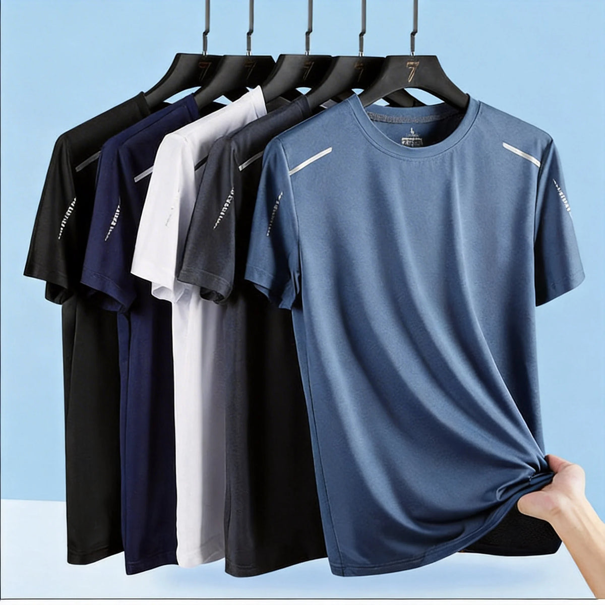 1 Uds. Camisetas de secado rápido para hombre, camisetas transpirables para correr, senderismo, pesca, camisetas cortas elásticas suaves para deportes al aire libre, camisetas cortas de verano