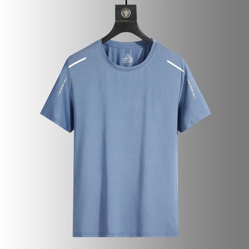 1 Uds. Camisetas de secado rápido para hombre, camisetas transpirables para correr, senderismo, pesca, camisetas cortas elásticas suaves para deportes al aire libre, camisetas cortas de verano