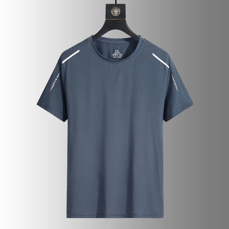 1 Uds. Camisetas de secado rápido para hombre, camisetas transpirables para correr, senderismo, pesca, camisetas cortas elásticas suaves para deportes al aire libre, camisetas cortas de verano